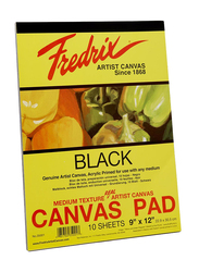 Fredrix Canvas Pads, 22.86 x 30.48cm, Black