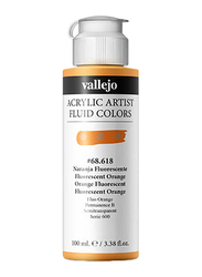 Vallejo 618 Fluid Acrylic, 100ml, Fluorescent Orange