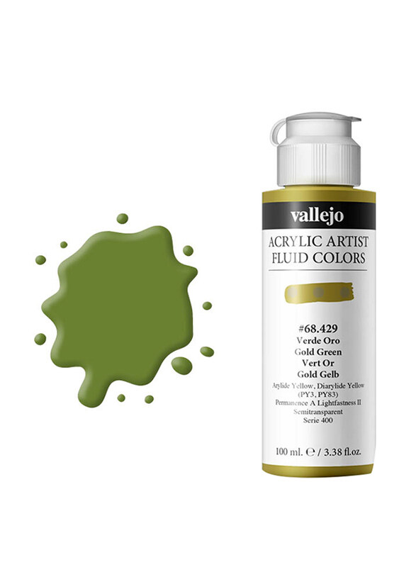 

Vallejo Fluid Acrylic 429 Color, 100ml, Gold Green