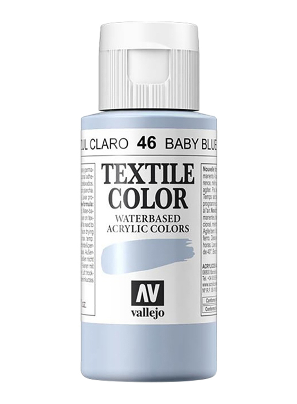 Vallejo Textile Acrylic Colour 46, 60ml, Baby Blue