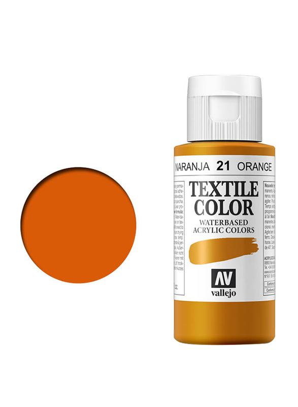 Vallejo Textile Acrylic Colour 21, 60ml, Orange