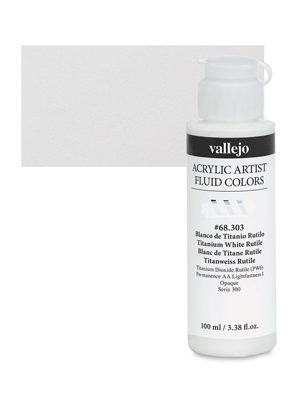Vallejo Fluid Acrylic Colour, 100ml, Titanium White Rutile