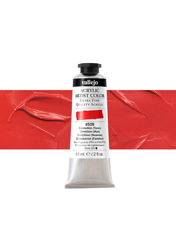 Vallejo Acrylic Artist 509 Color, 60ml, Vermilion (Hue)