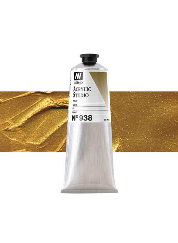 Vallejo No 38 Acrylic Studio Colour, 125ml, Gold