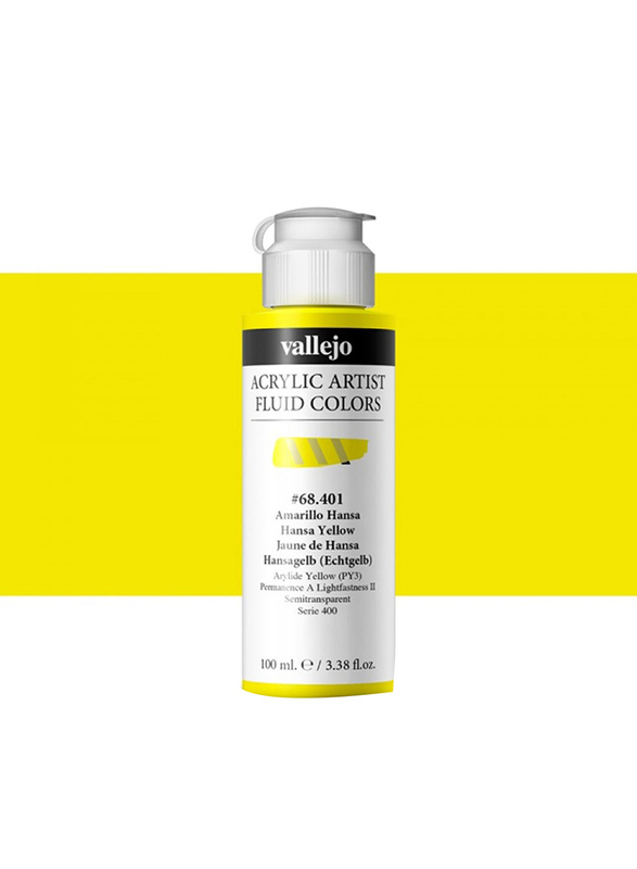 Vallejo Fluid Acrylic Colour, 100ml, Hansa Yellow