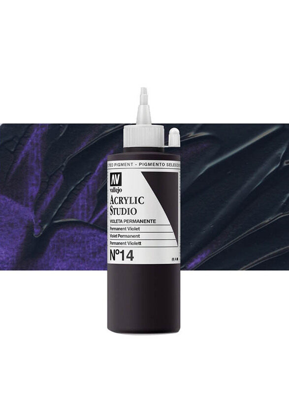 

Vallejo Acrylic Studio Paint, 200ml, 14 Permanent Violet