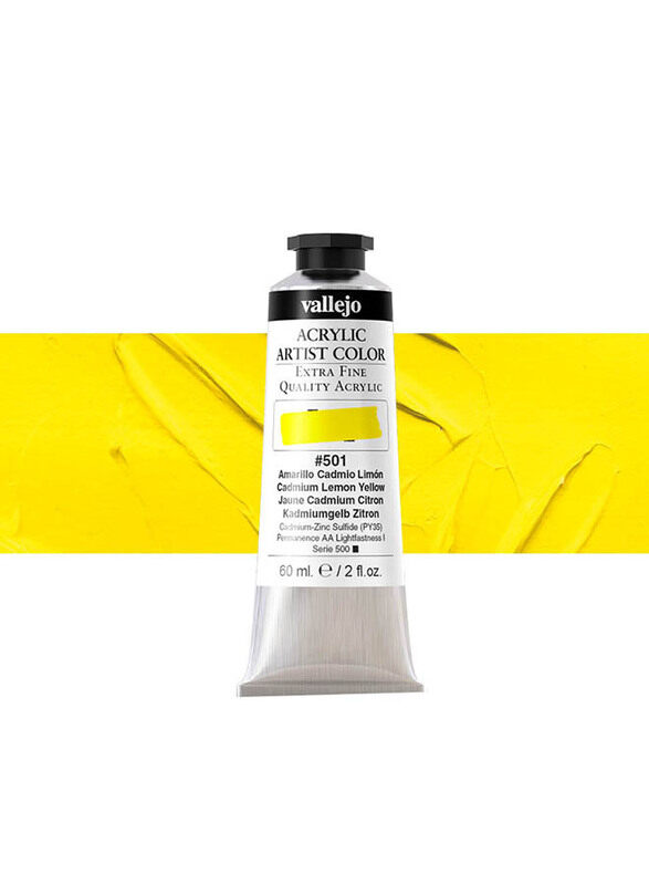 

Vallejo Acrylic Artist 501 Color, 60ml, Cadmium Lemon Yellow