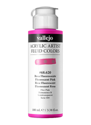 Vallejo 620 Fluid Acrylic, 100ml, Fluorescent Pink