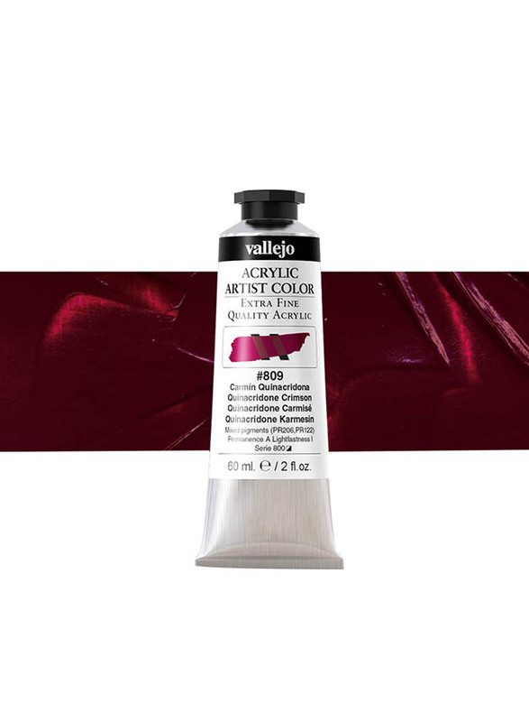 Vallejo Acrylic Artist 809 Color, 60ml, Quinacridone Crimson