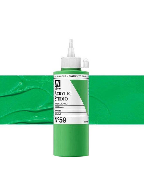 Vallejo No 59 Acrylic Studio Color, 200ml, Green Light