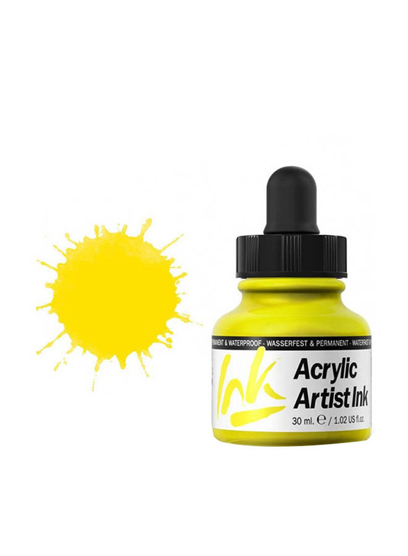 Vallejo Acrylic Artist Ink, 30ml, Primary Yellow