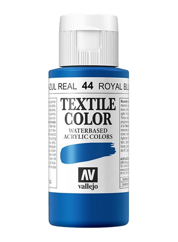 Vallejo Textile Acrylic Colour 44, 60ml, Royal Blue