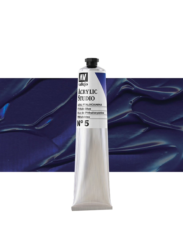 Vallejo No 5 Acrylic Studio, 58ml, Phthalo Blue