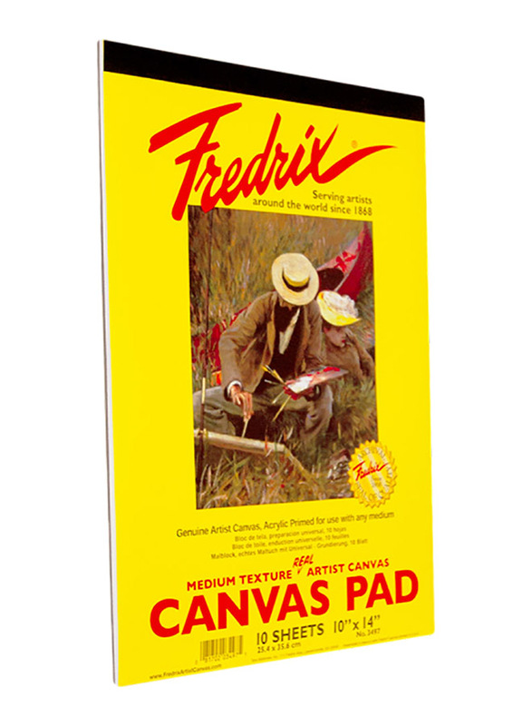Fredrix Canvas Pads, 25.4 x 35.56cm, 10 Sheets, White