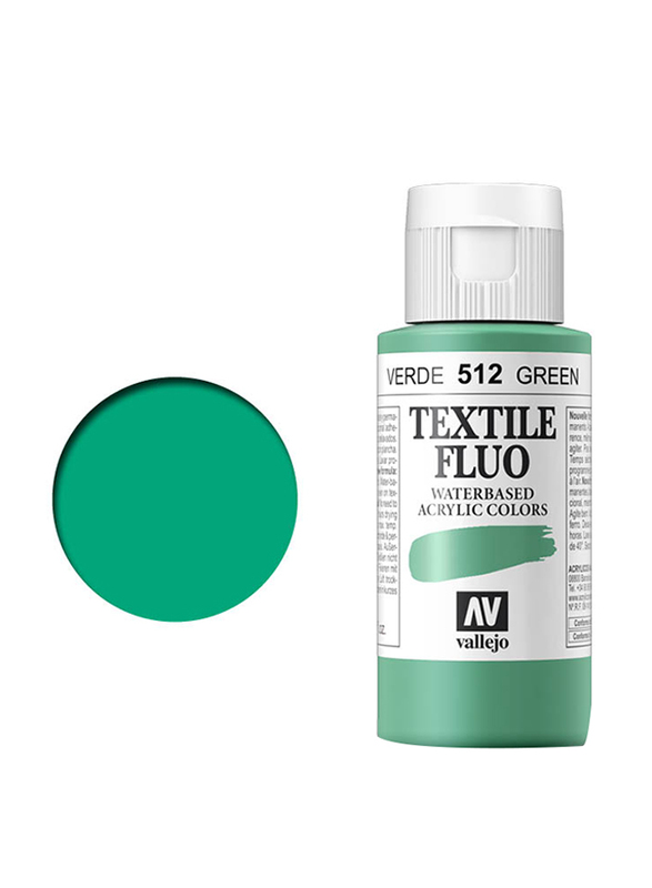 Vallejo Fluorescent Textile Color 512 Color, 60ml, Green