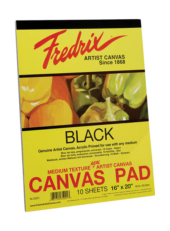 Fredrix Canvas Pads, 40.64 x 50.8cm, 10 Sheets, Black