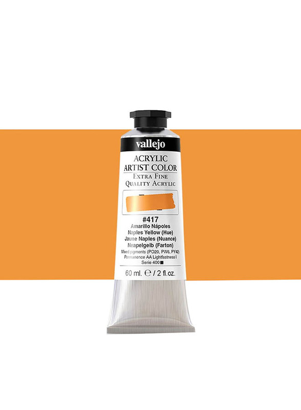 Vallejo Acrylic Artist 417 Colour, 60ml, Naples Yellow