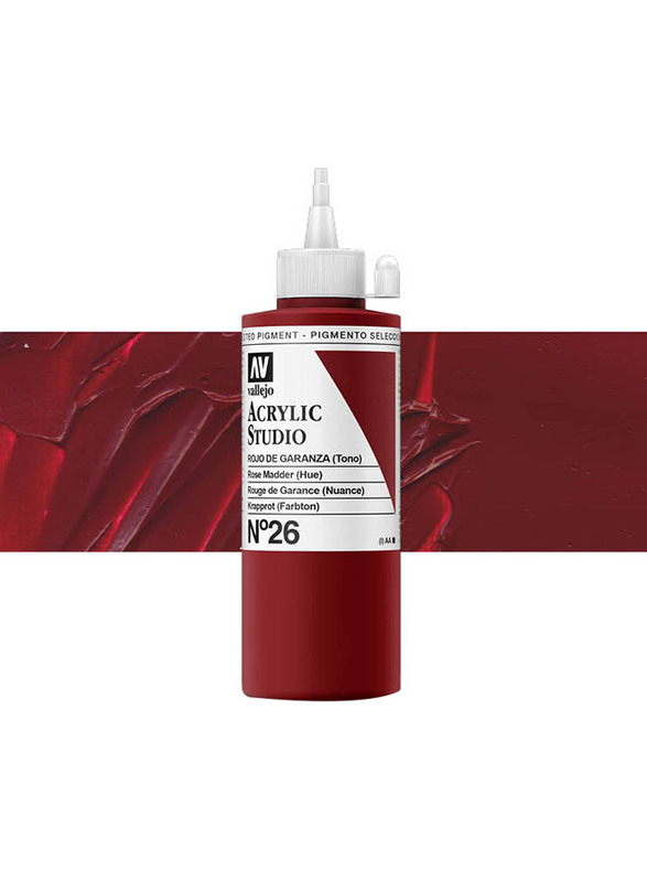 Vallejo No 26 Acrylic Studio Colour, 200ml, Rose Madder (Hue)