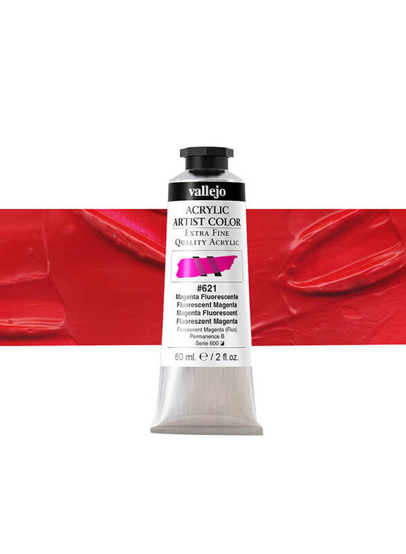 Vallejo Acrylic Artist 621 Color, 60ml, Fluorescentrescent Magenta