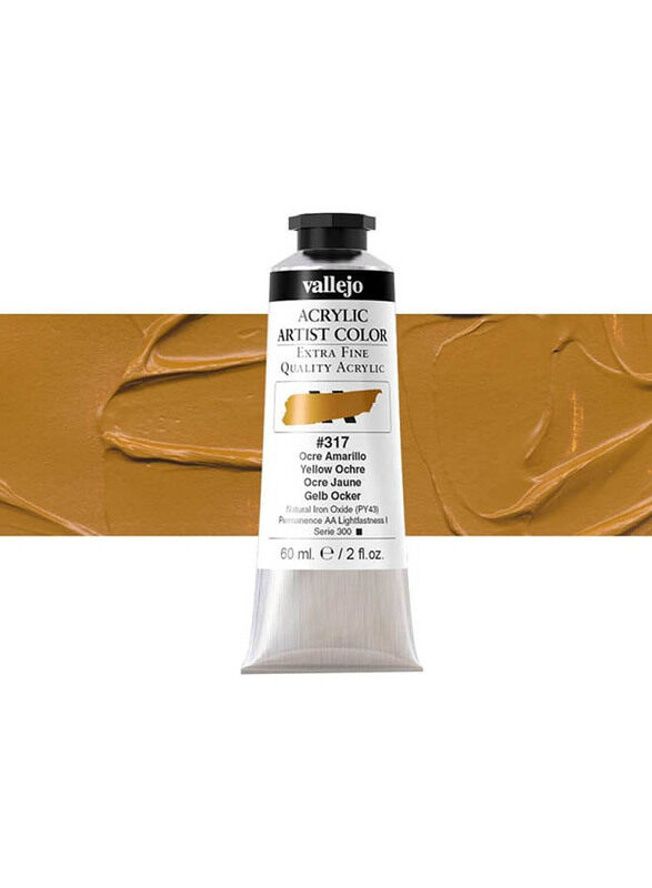 

Vallejo Acrylic Artist 317 Colour, 60ml, Yellow Ochre