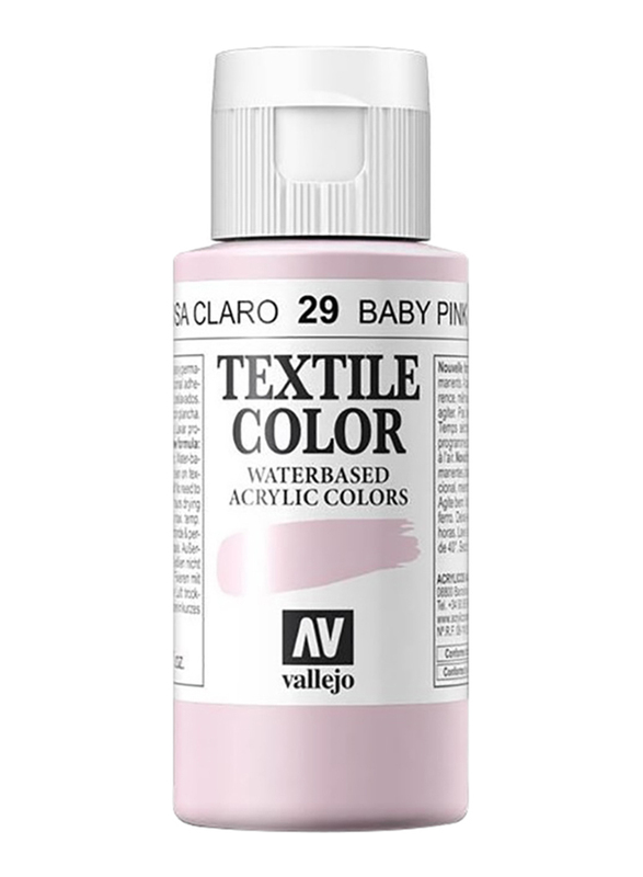 Vallejo Textile Acrylic Colour 29, 60ml, Baby Pink