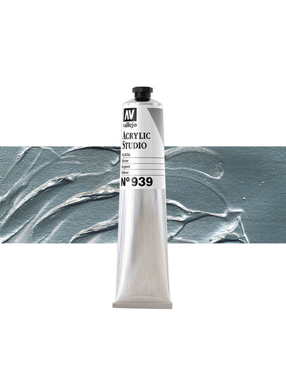 Vallejo No 939 Acrylic Studio Color, 58ml, Silver