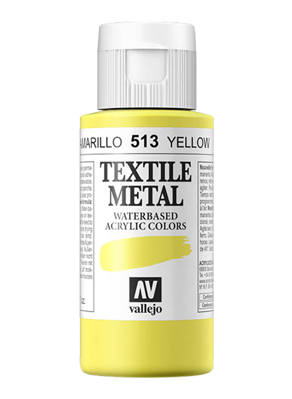 Vallejo Textile Acrylic Colour 513, 60ml, Yellow Metal