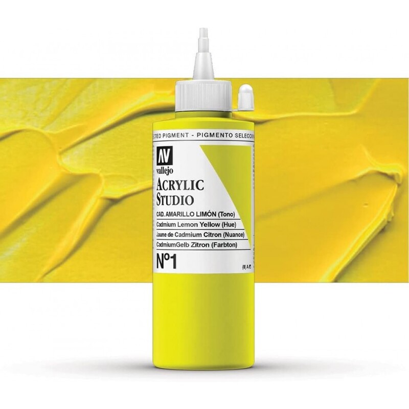 Vallejo ACRYLIC STUDIO 1: 200 ML. CADMIUM LEMON YELLOW (HUE)