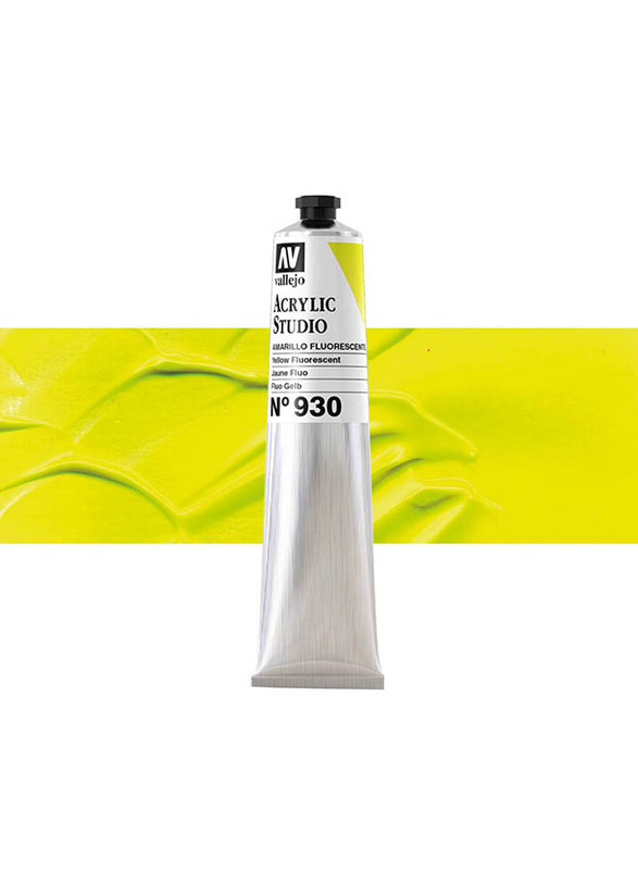 Vallejo No 30 Acrylic Studio Color, 58ml, Fluorescent Yellow