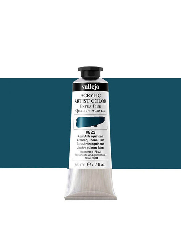 Vallejo Acrylic Artist Color, 60ml, 823 Anthraquinone Blue