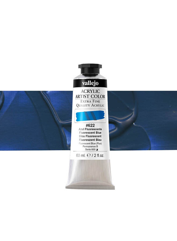 Vallejo Acrylic Artist 622 Color, 60ml, Fluorescentrescent Blue