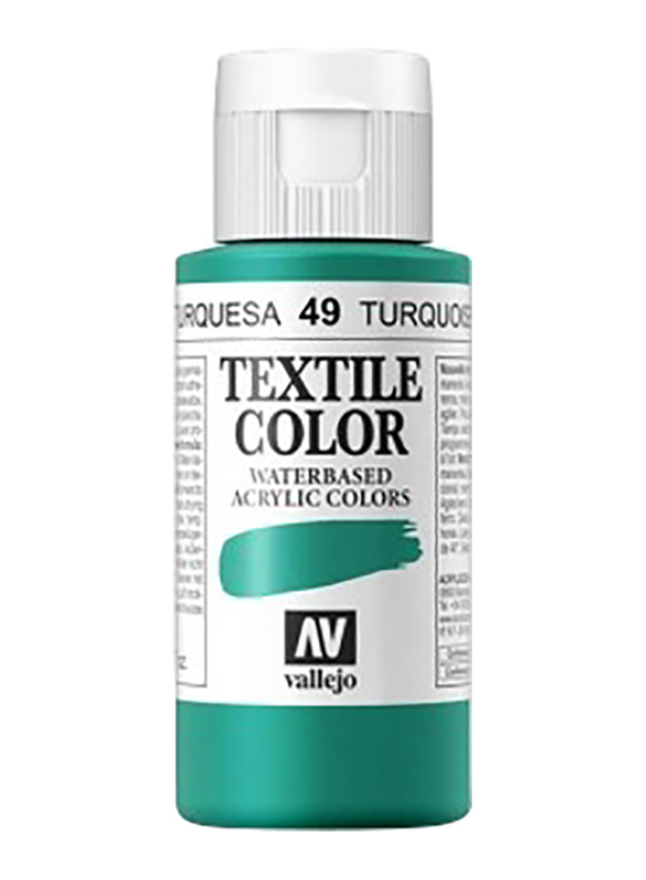 Vallejo Textile Acrylic Colour 49, 60ml, Turquoise