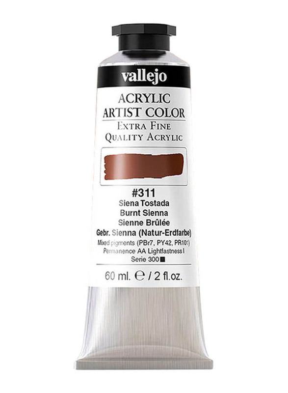 Vallejo Acrylic Artist 311, 60ml, Burnt Sienna