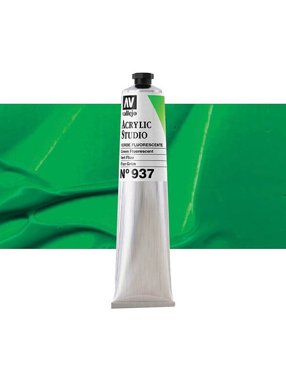 Vallejo No 37 Acrylic Studio Color, 58ml, Luorescent Green