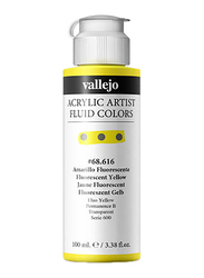 Vallejo 616 Fluid Acrylic, 100ml, Fluorescent Yellow