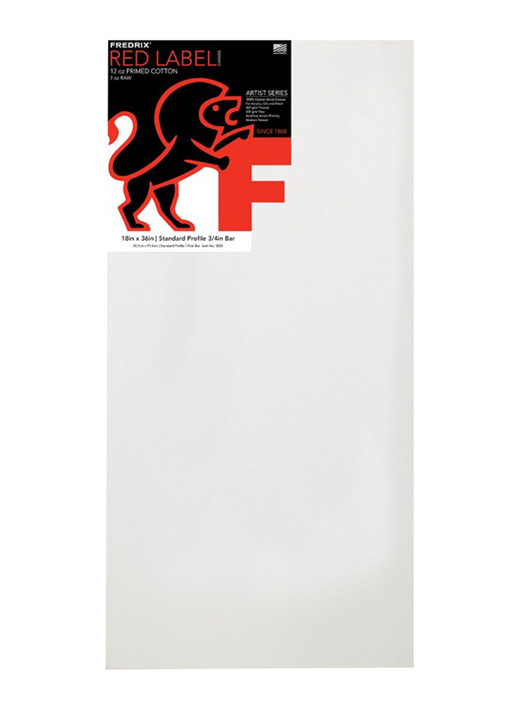 Fredrix Tara Stretched Canvas 3/4 inch Bar, 18 x 36 inch, White
