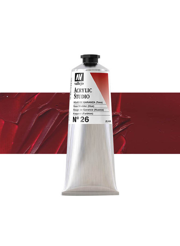 Vallejo No 26 Acrylic Studio Colour, 125ml, Rose Madder (Hue)