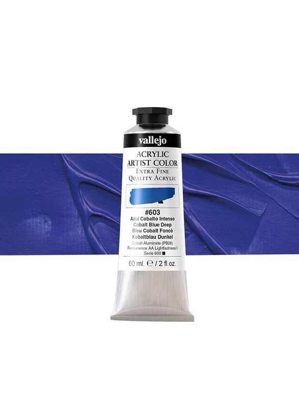Vallejo Acrylic Artist 603 Color, 60ml, Cobalt Blue Deep