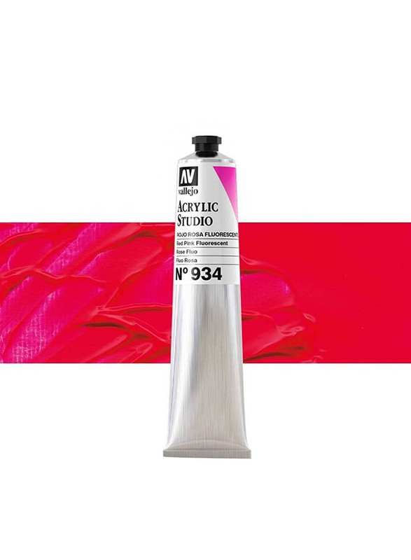 

Vallejo No 34 Acrylic Studio Color, 58ml, Fluorescent Red Pink