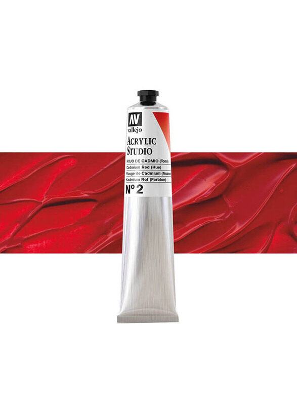 Vallejo No 2 Acrylic Studio Colour, 58ml, Cadmium Red (Hue)