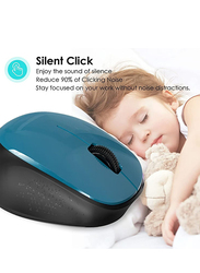 Wireless Optical Mouse with 2.4G Silent, Black/Teal