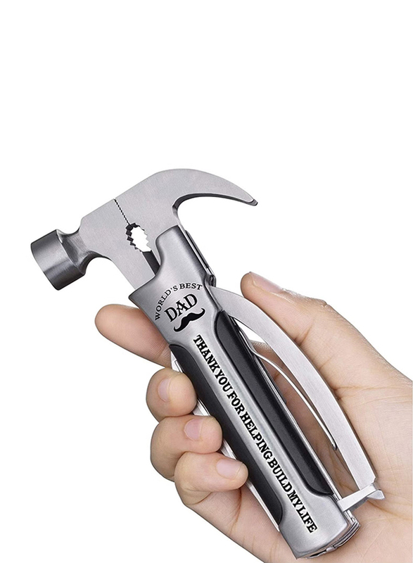 Veitorld All in One Survival Tools Small Hammer Multitool, Silver