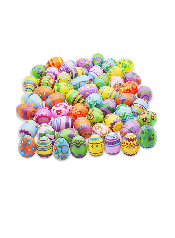 Plastic Printed Bright Eggs Basket Toy, 120 Piece, Ages 3+