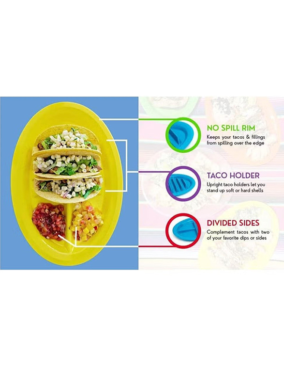 2-Piece Taco Serving Plates, SKY-TACO, Multicolour