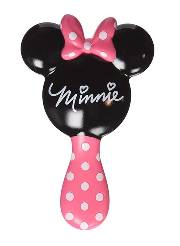 Disney Baby Minnie Hair Brush and Wide Tooth Comb Set for Girls, Pink/Black
