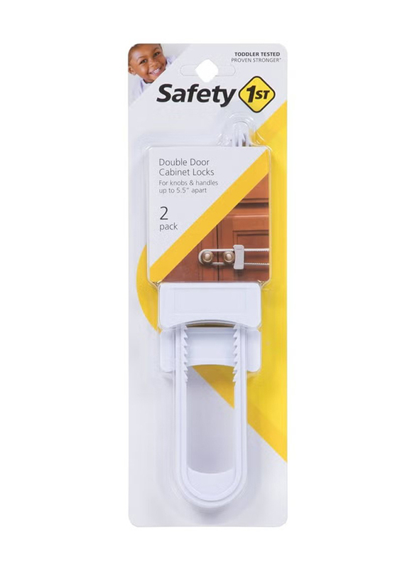 Safety 1st 2-Piece Double Door Cabinet Side Lock, White