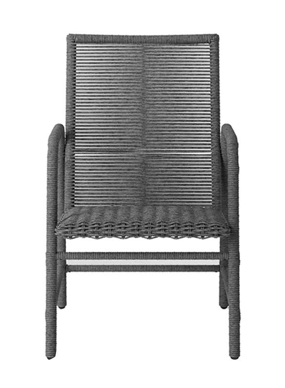 Padded Wicker Patio Dining Chairs Set, 2 Piece, Grey
