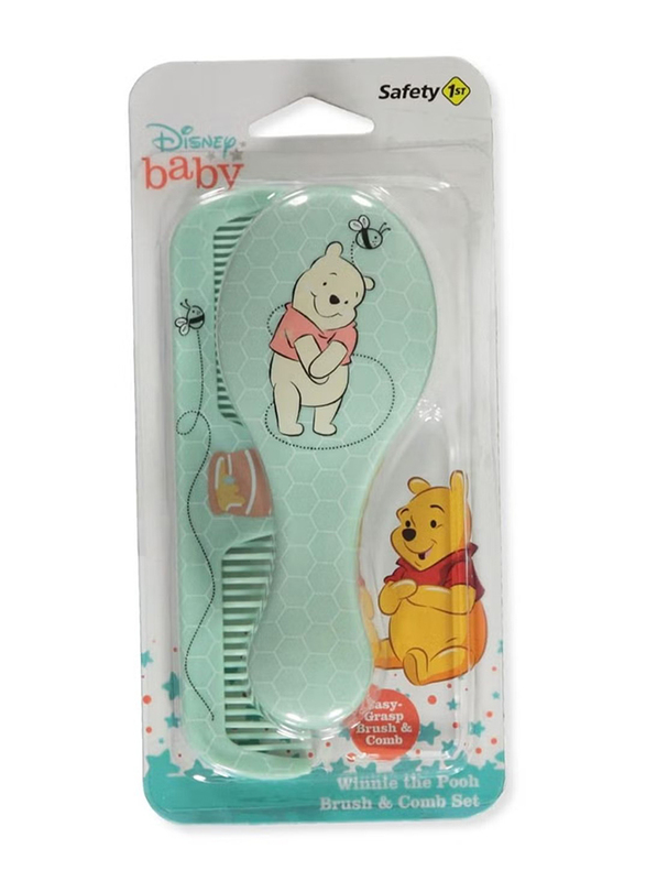 Disney Baby Winnie The Pooh Brush & Comb Set for Kids, Teal