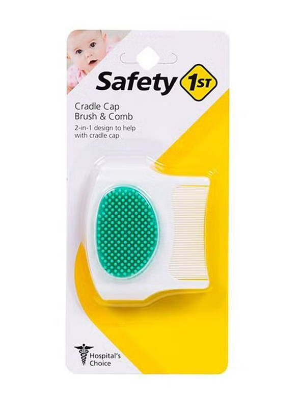 Safety 1st Cradle Cap Brush & Comb, White/Teal