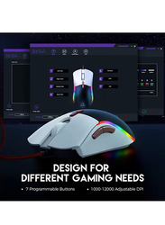 EKSA Computer Gaming Mouse Wired with 13 RGB Backlit, Black/White